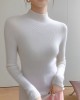 [Hot Sale] Seamless semi high neck soft glutinous cashmere sweater for women, slim fit and slimming sweater, knitted base sweater