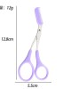 Three-piece portable folding safety eyebrow comb scissors bevel beauty tool eyebrow trimmer eyebrow clip set