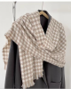 Scarf warm checkered bib scarf with tassel scarf women's advanced sense