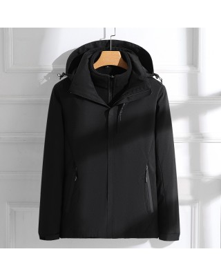 Punching jacket 3 in 1 removable ladies outdoor camping hiking windproof jacket waterproof hooded jacket