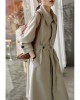 Texture twill thin windbreaker, spring and autumn new coat, autumn women's slimming coat, medium length coat